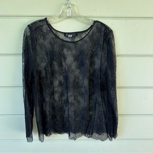 Eloquii sheer lace long sleeve top